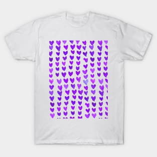 Brush strokes hearts - purple T-Shirt